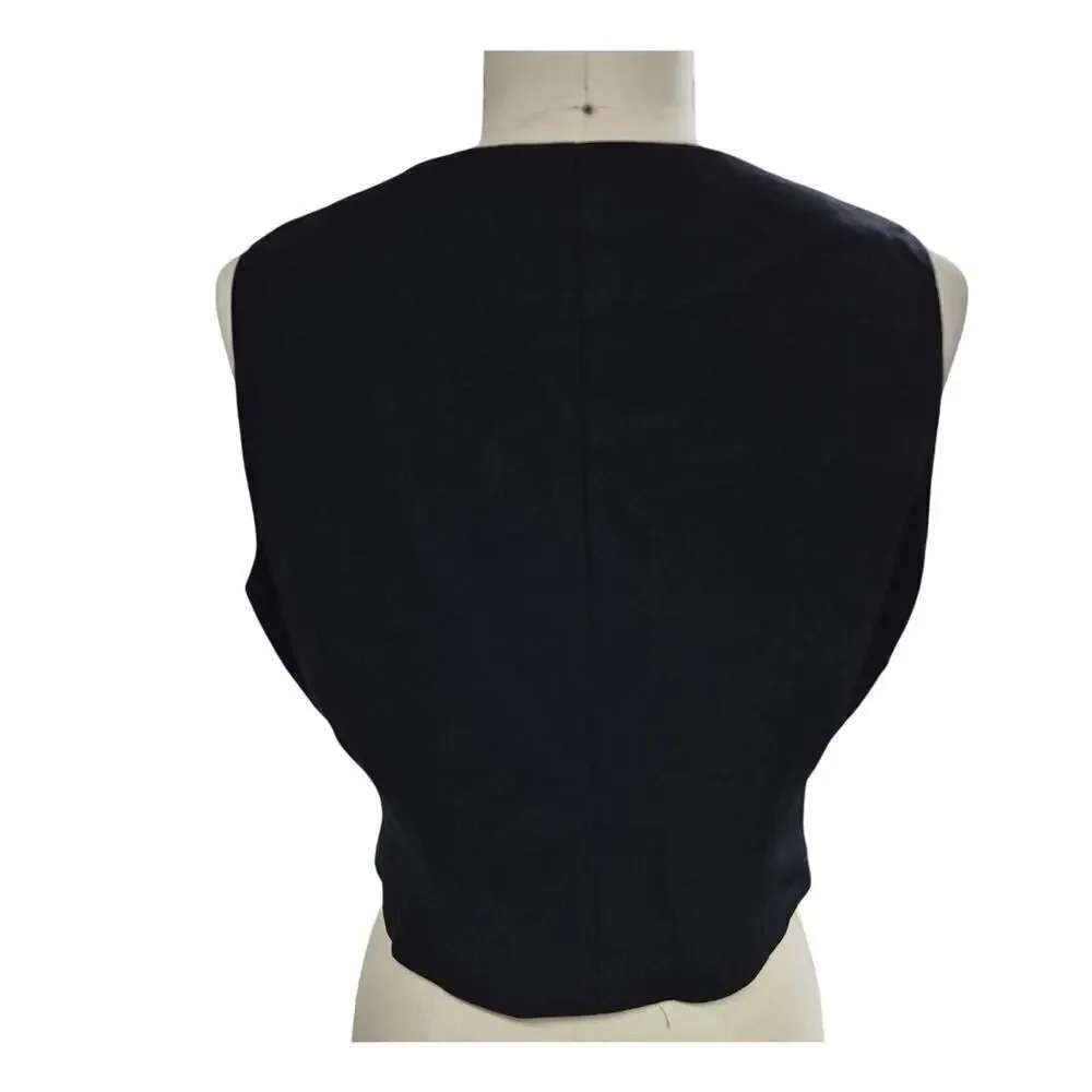 Vtg Sioni Womens Dress Vest Poly/Acetate Satin Lined Sparkle Button Sz 14 NWOT